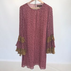 Long bell sleeve dress.